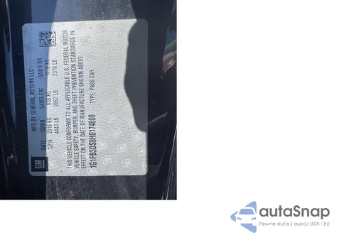 2017 Chevrolet Camaro 1Lt from USA, damaged, VIN 1G1FB3DS8H0174808